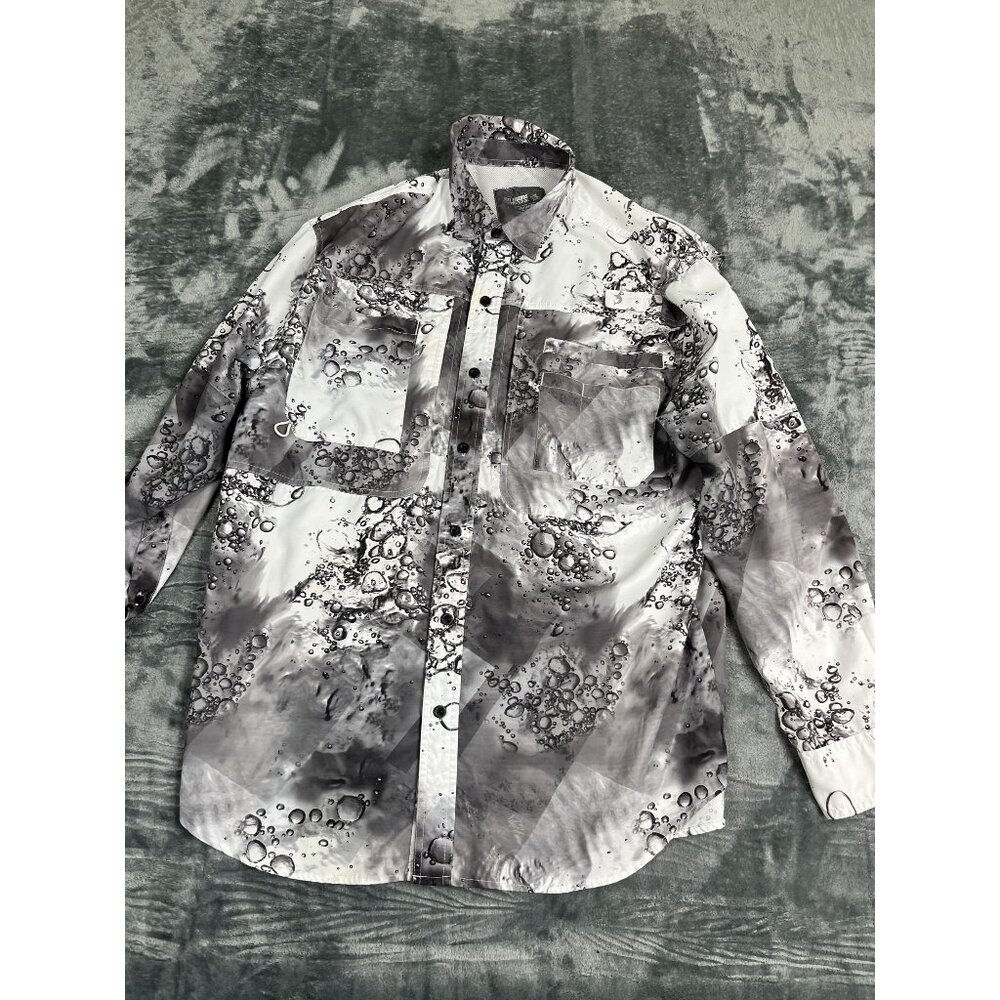 Reel Legends Saltwater Mens Long Sleeve Shirt Size L Water Droplet  Vented Back